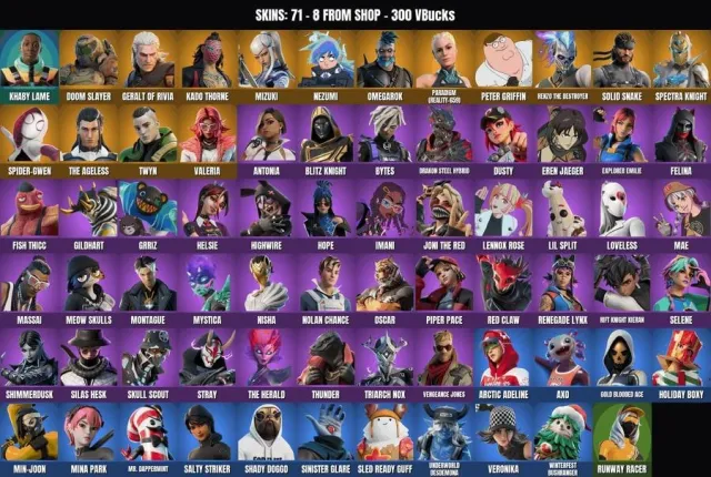 [PC/PSN/XBOX] 71 skins🔥Killer style🔥Twin🔥Paradigm (reality-659)🔥Fury, Sale, skins 71