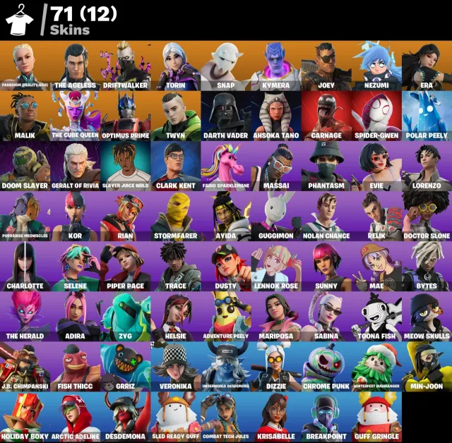 🔥 Fortnite Account | Level 1152 | 71 Outfits | 125 Backpacks, Продажа, скины 71