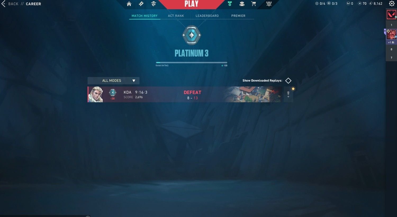 Platinum 3 ⭐ 0 Skins | Full Access | Name & Email Changeable, Sale, Platinum 3, Agents: 5, Skins: 1