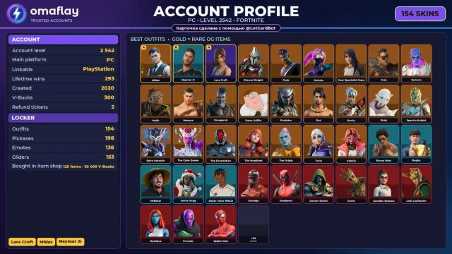 ⚡ 【FORTNITE】 💎 Darth Vader, Victor Elite, Predator, Menace 💎 154 skins | 2542 level | 300 V-Bucks, Sale, skins 154