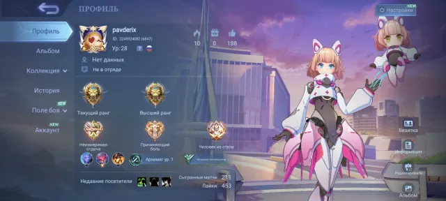 Aspirant Angel, Sale, Rank: Legend, Level: 28, Win Rate: 62%, Heroes: 35, Skins: 33