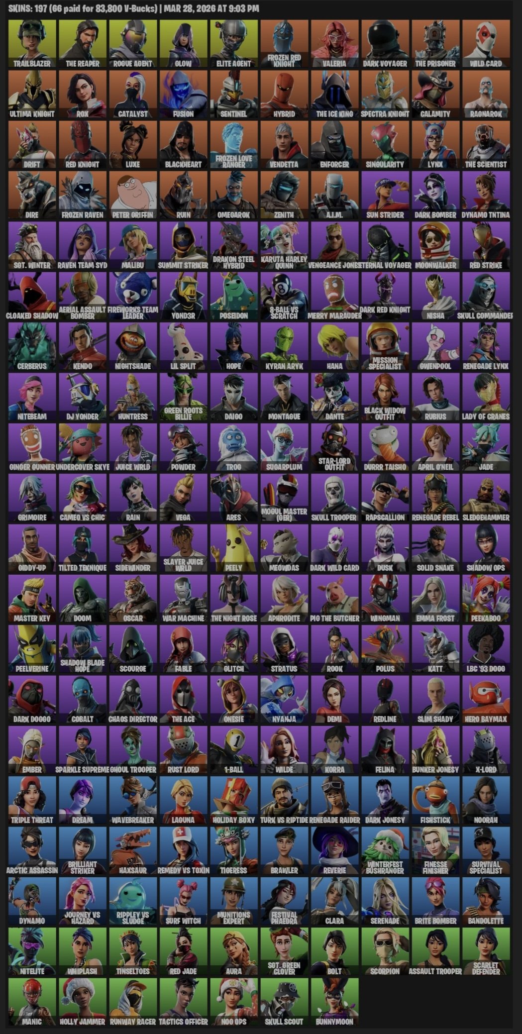 VERY LOOD ACC TEK THE L ELITE TAKE THE ELF AGENT at a LOW FULL PRICE🔥🔥🔥🔥🔥, Sale, skins 198