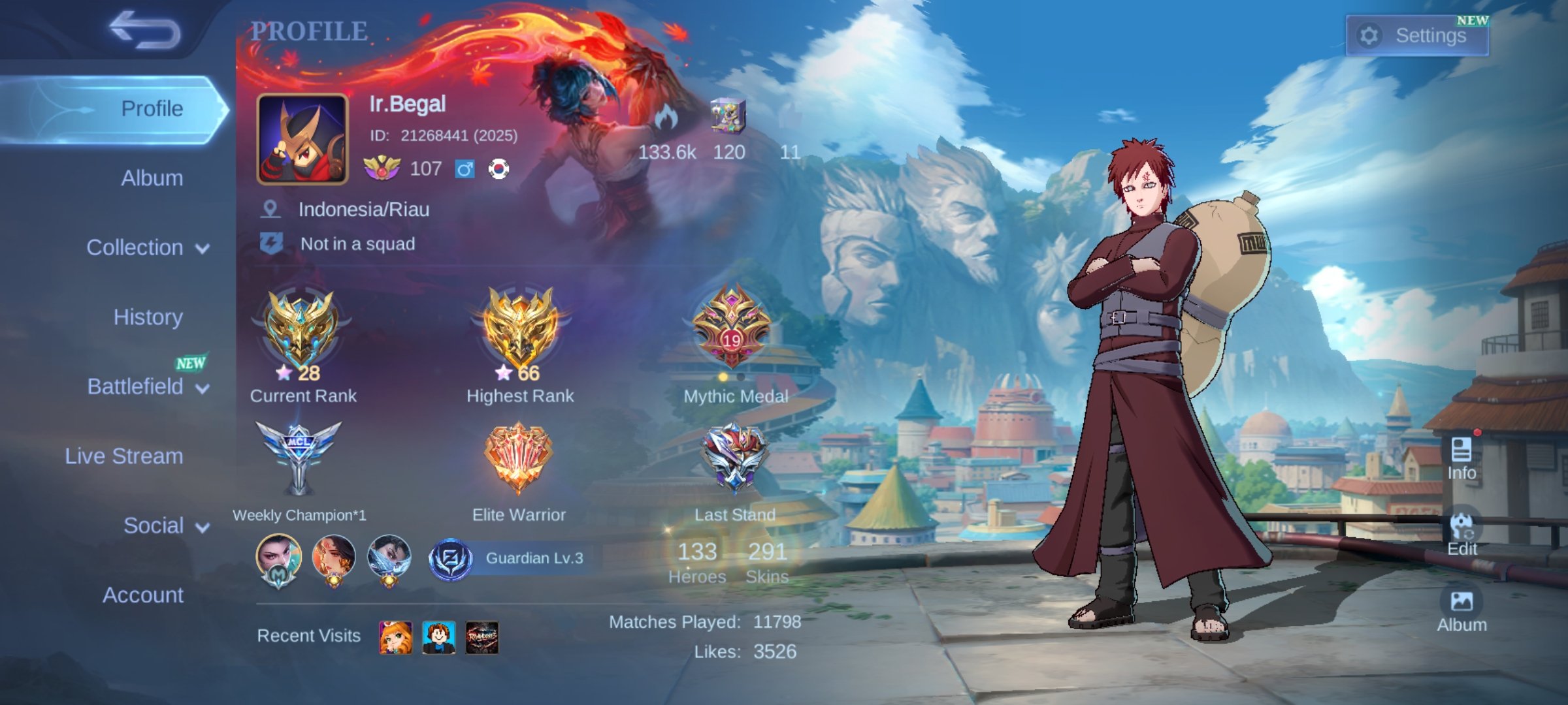 SAFE & CHEAP | EMBLEM MAX, NATALIA COLLECTOR AND HAVE 32 EPIC SKINS, Sale, Rank: Mythic, Level: 137, Winrate: 52%, Heroes: 133, Skins: 291