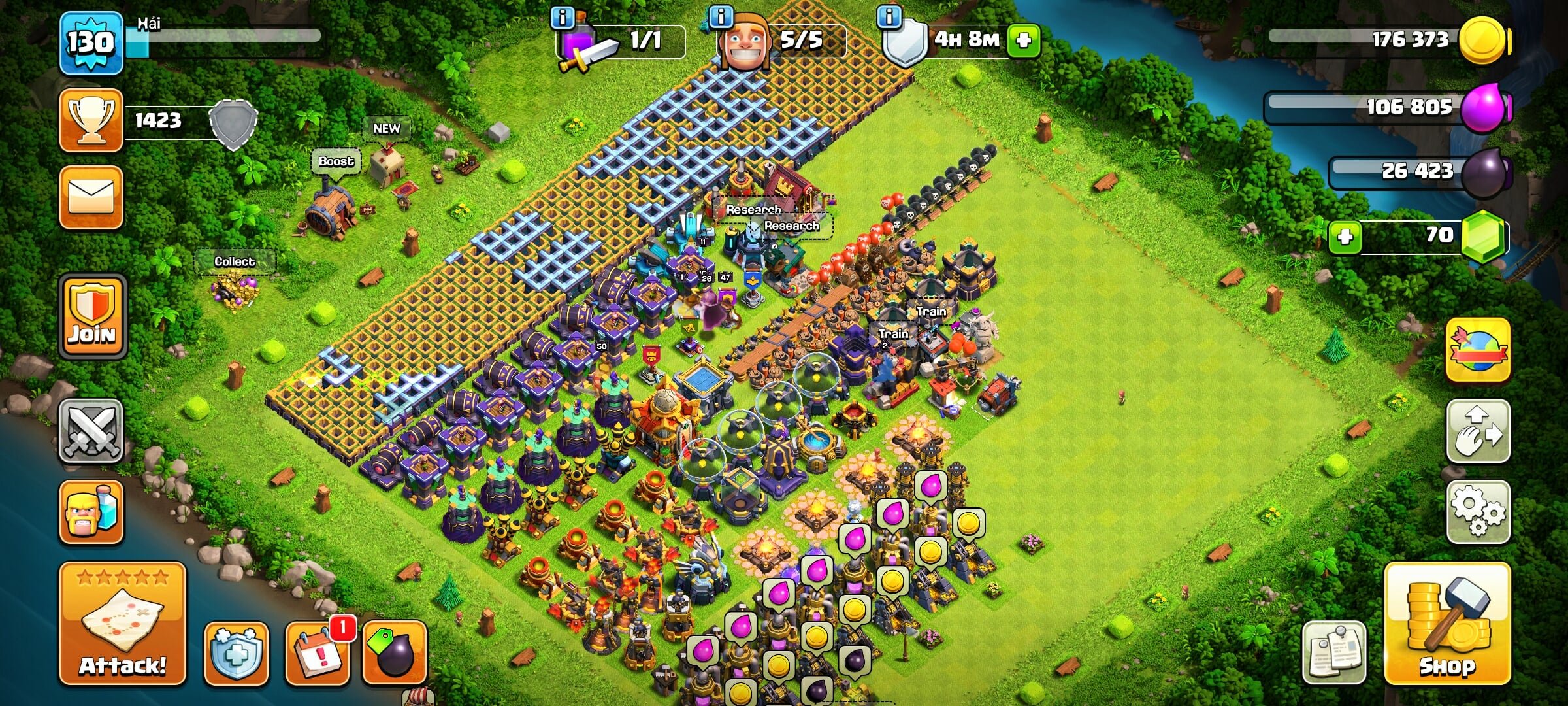 TH 16 Max🧩Buyer Email🧩Good Wall And Defence🧩Everything High🧩Heros: 50/47/22/26/11🧩Change Name Free, 16 TH Main Village