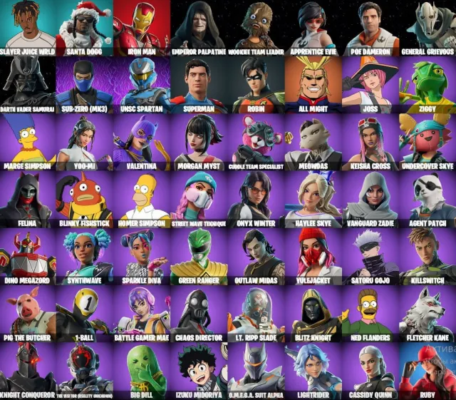 🔥FORTNITE ACCOUNT 🔥 EMAIL CHANGE 🔥56 SKINS 🔥104 PICKAXES 🔥66 EMOTES 🔥67 GLIDERS 🔥, Sale, skins 56