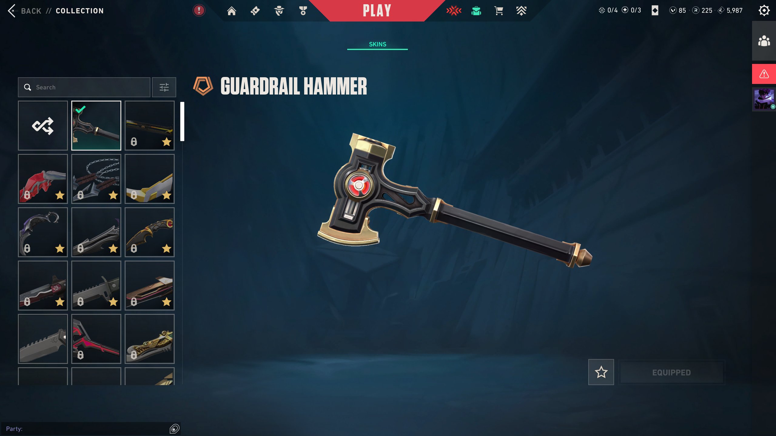 〖 1 Knife ✦︎ 13 Skins ✦︎ Guardrail Hammer 〗, Sale, Ranked unlocked, Agents: 15, Skins: 13