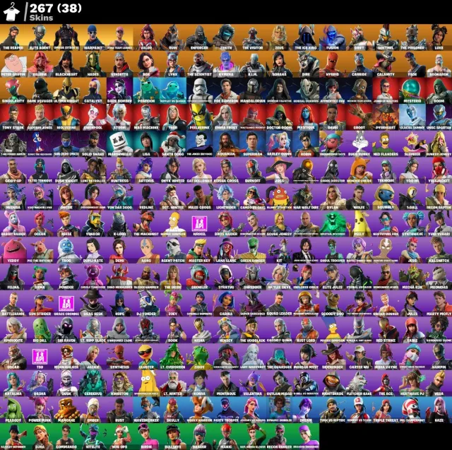 👕 267 skin 🎮 3286 Seviye 💰 300 V-bucks 💰 OG STW | The Reaper | Elite Agent | Omega (aşama 5) |, Satış, skinler 267