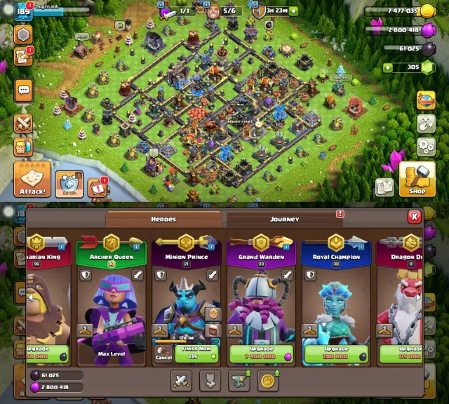 👑🔥 Queen Max TH-18 ✦ 96-110-33-38 ✦ 🧱 MAX Type Wall ✦ 🛡️ Good High Defense ✦, 18 TH Родной Деревни, 10 TH Строителя