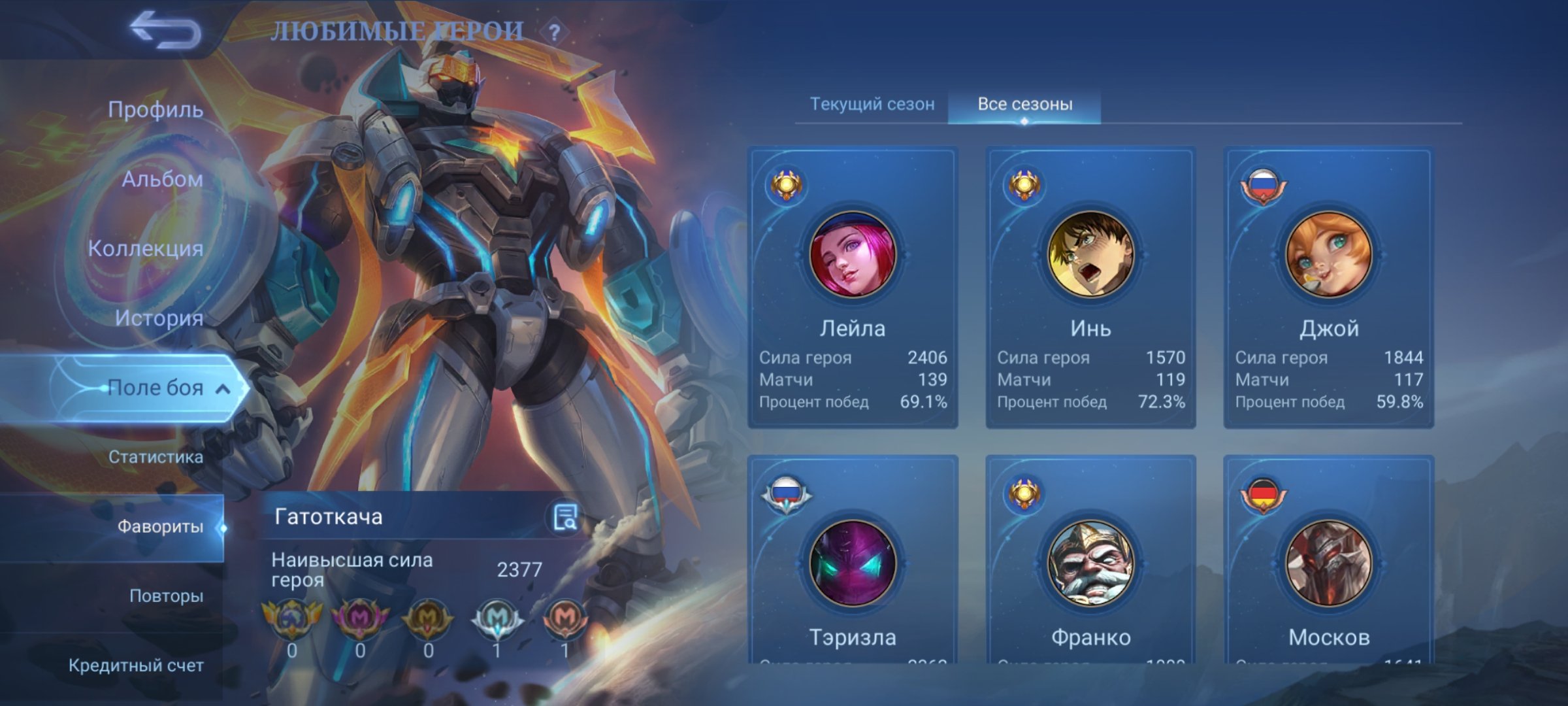Mobile Legends Bang Bang, Sale, Rank: Mythic, Level: 126, Winrate: 60%, Heroes: 127, Skins: 527