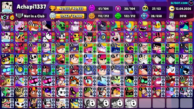 💣ACCOUNT FROM 2018💣STAR SHELLY, OLD ICONS, CHECK DESCRIPTION💥FAT+CLASH ROYALE, 40000 trophies, 104 brawlers