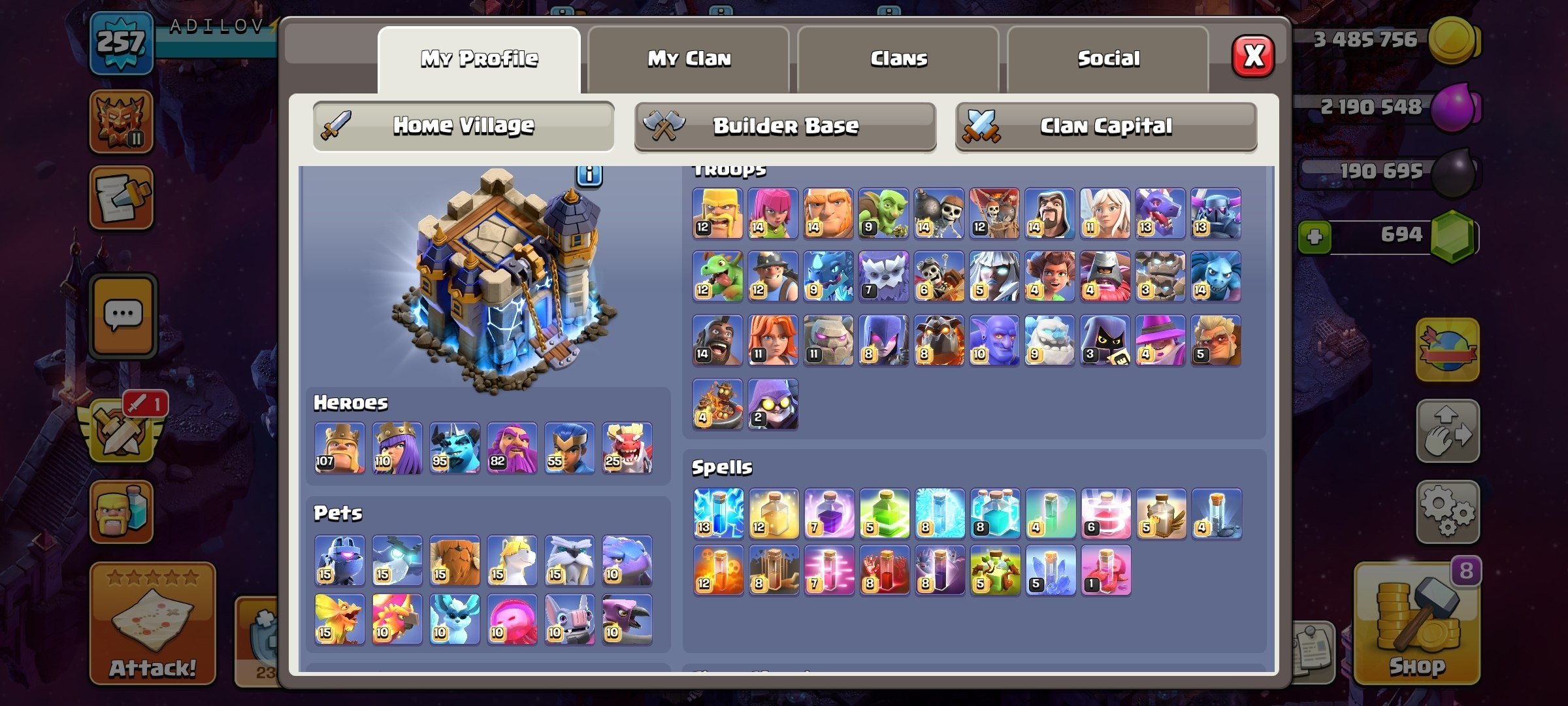 18th full🔥⚡️scenarios⚡️🔥skins on heroes🔥⚡️ heroes: ⚡️ 107/110/95/82/55/25🔥tag: #LGPUJCCC9, 18 TH Main Village, 10 TH Builder