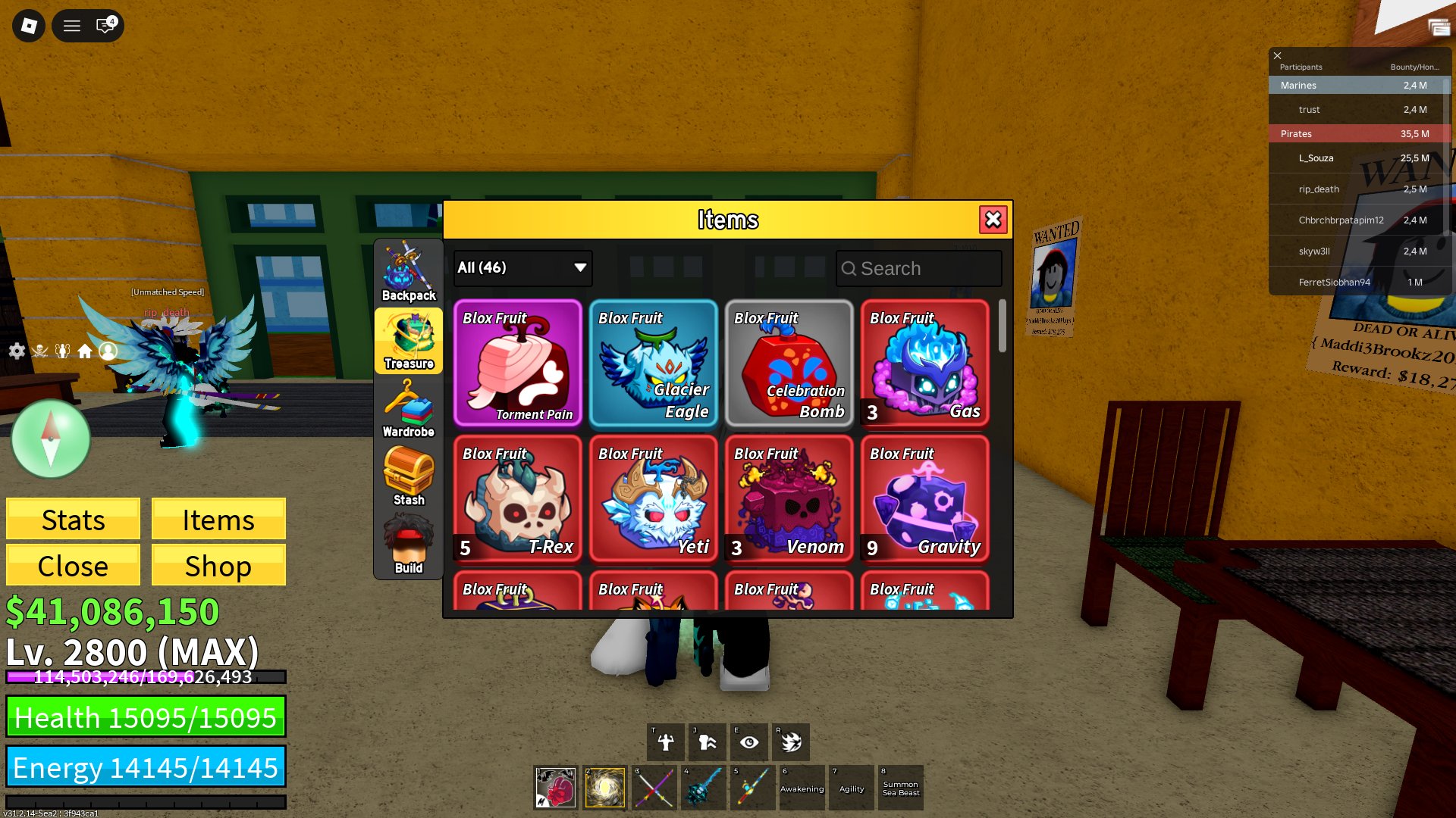 ❄️Blox Fruit ACCOUNT❄️ 12 PERMANENT FRUITS, 13 STORAGE, ALL GP, OTHER DETAILS IN DESCRIPTION, Sale, Voice chat: No
