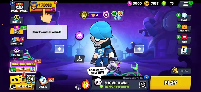 🔥THIRD PRIME EDGAR | ≈ WORLD TOP 100 WITH THIS BRAWLER | BUG MATCHMAKING, trophies 3093, brawlers 12, primes 3