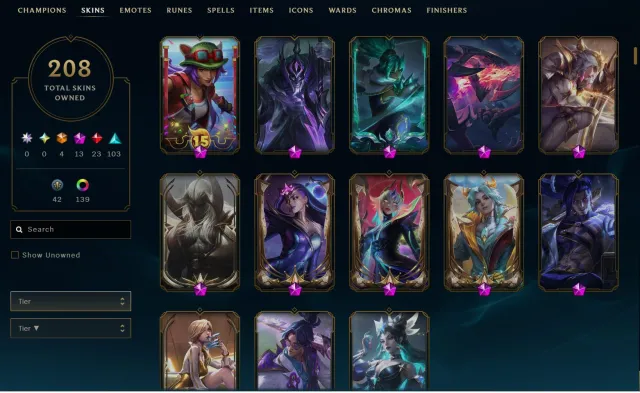 Personal Account | Full Transfer | Platinum | 208 Skins (4 Absolute, 13 Mythics) 235 Level, Sale, level 235, champions 128, skins 208, Platinum