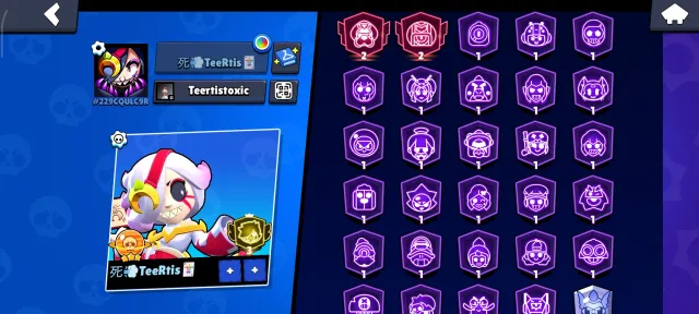 💎Account from 2022, 3-3 Prime, many skins, good account for foundation🫦, 64937 trophies, 107 brawlers, 54 primes