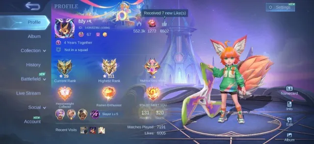 Fluffy Floryn✨Cloud Kagura⚡Star Kagura🌟43 Deluxe💎Gara Vale💫Epic Selena✨Pharsa⚡MC 100🌟Emblem Hero Max, Продажа, Ранг: Мифический, Уровень: 67, Процент побед: 51%, Герои: 131, Облики: 320