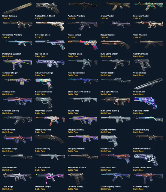 HV32 EU (50): Melee: Recon Balisong, Venturi Knife Sheriff: Protocol Sheriff 781-A, Sale, Under calibration, Agents: 15, Skins: 50