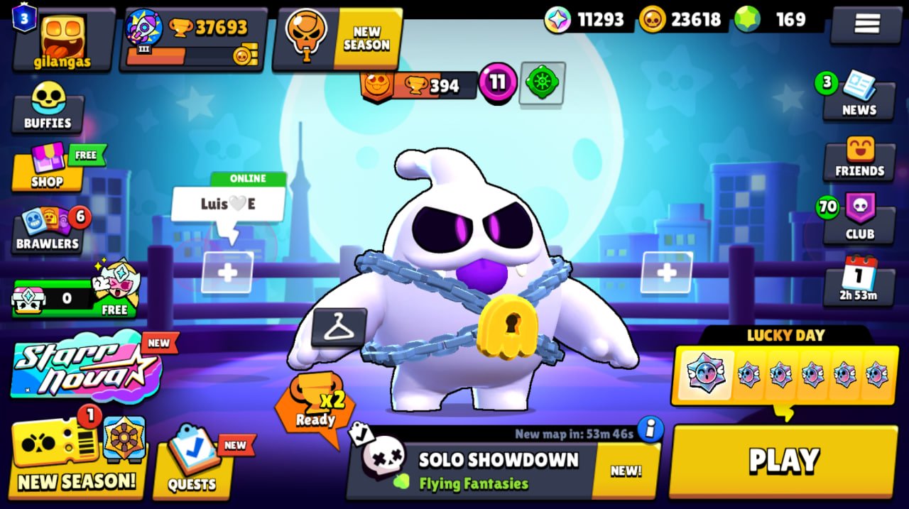 🏆 37693 trophies 👥 94 characters ✨ 12 legendary ✅ No passengers, trophies 37693, brawlers 94