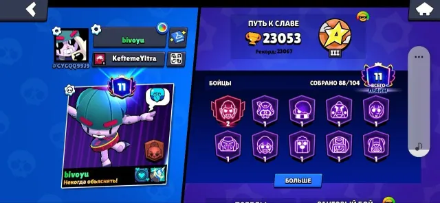 Prprpr, trophies 23053, brawlers 88, primes 11