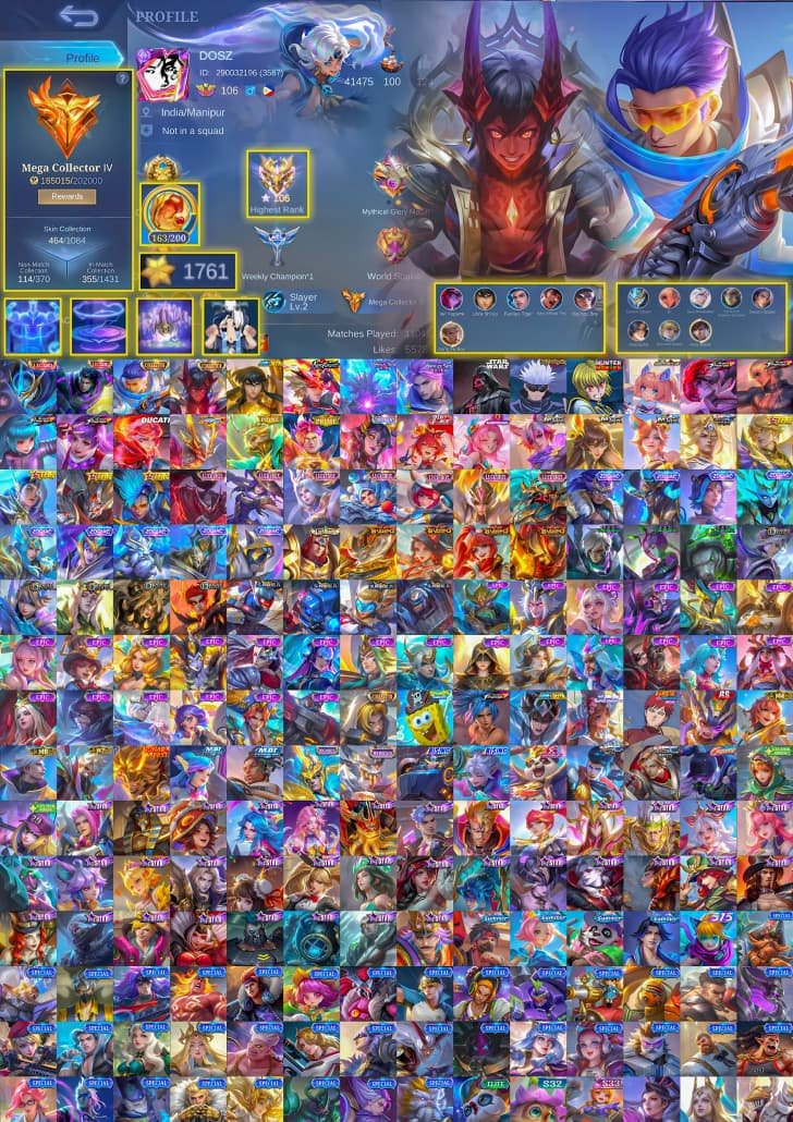 🟨✖️🟨EPIC ACCOUNT!🏆 61 HEROES, 79 SKINS! 🔥