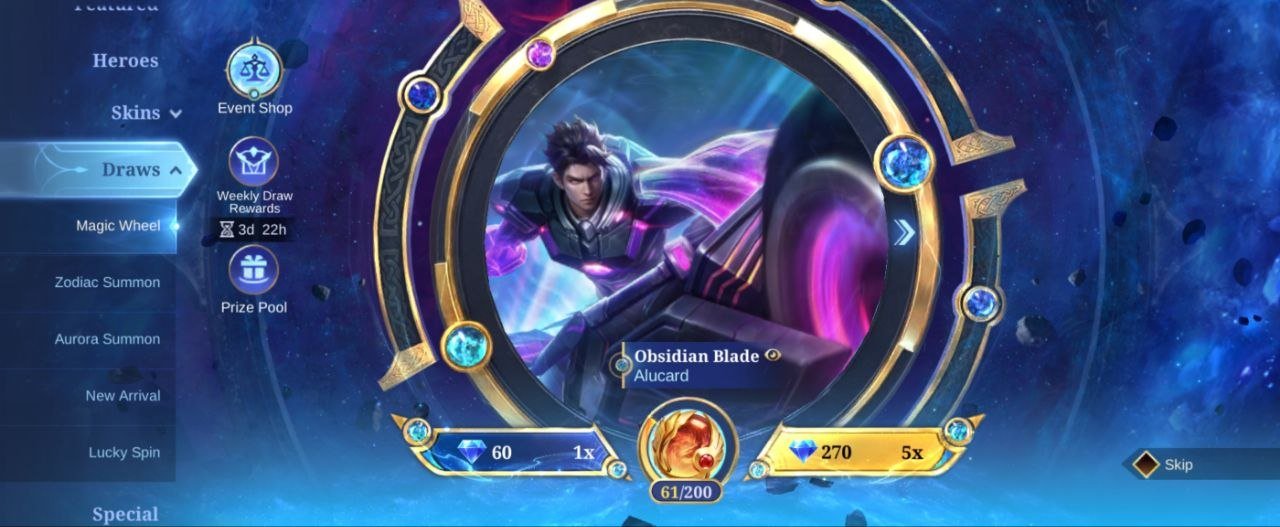 🔥itachi Uchiha Julian 11.11 Xborg Soul vessel Clint Prime Granger LUCKYBOX zhask saber Star Haya, Sale, Rank: Mythic, Level: 35, Winrate: 50%, Heroes: 76, Skins: 176