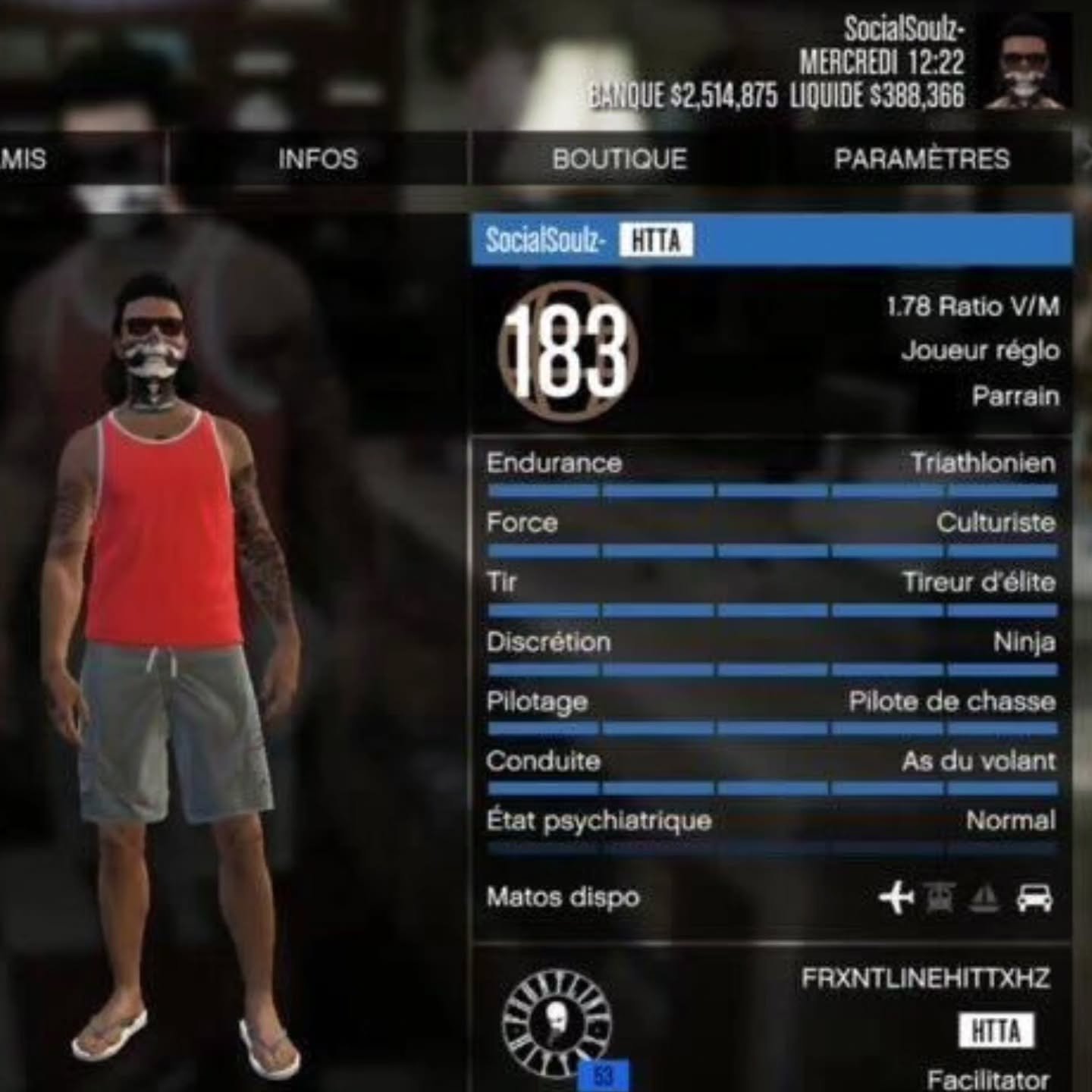 Level 183 • 💰 $2.5M • 👕 SW Outfits • 🎭 Halloween Face Paints • 🔓 Unlocks • 👨 Male Account • #RB183, Sale