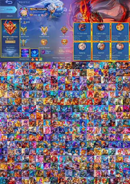 FRANCO LEGEND FREYA LEGEND GLOO COLLECTOR EMI AVAILABLE WORLD COLLECTOR, Sale, Rank: Mythical Immortal, Level: 148, Winrate: 65%, Heroes: 133, Skins: 604