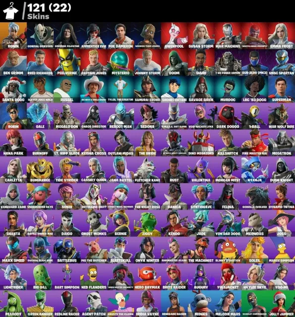 🟣 121 СКІНІВ 🟣 1430 РІВЕНЬ 🟣 0 VB 🟣 Renegade Raider🟣Ronin🟣General Grievous🟣Emperor Palpatine🟣Appren, Продажа, скины 121