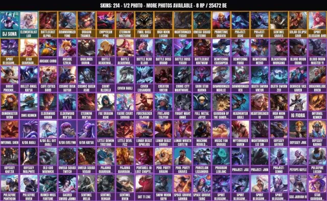 EMERALD IV💎214 skins 🎯 172 champions💎25.5K BE💎DJ Sona💎Elementalist Lux💎Empyrean Pyke💎Primetime, Sale, level 684, champions 172, skins 214, Emerald