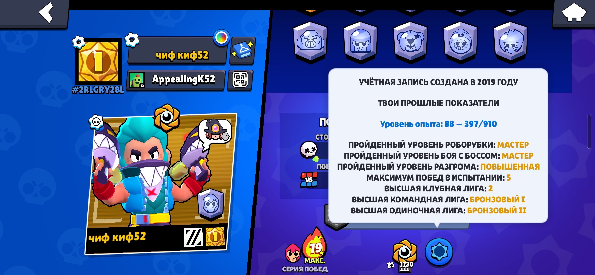 💫💦Account 2019 Year II 23k Cubes II Exclusive Skins and Pins💫💦, trophies 2300, brawlers 66, primes 2