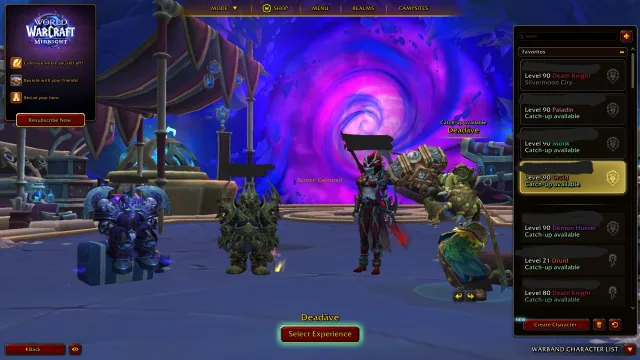 🔥 WoW Midnight Base Edition | DK 289 + Monk 287 + Paladin 280 | 486 Mounts | 677 Pets | 80+ Sets, 90 уровень, Дворфы, Рыцарь смерти