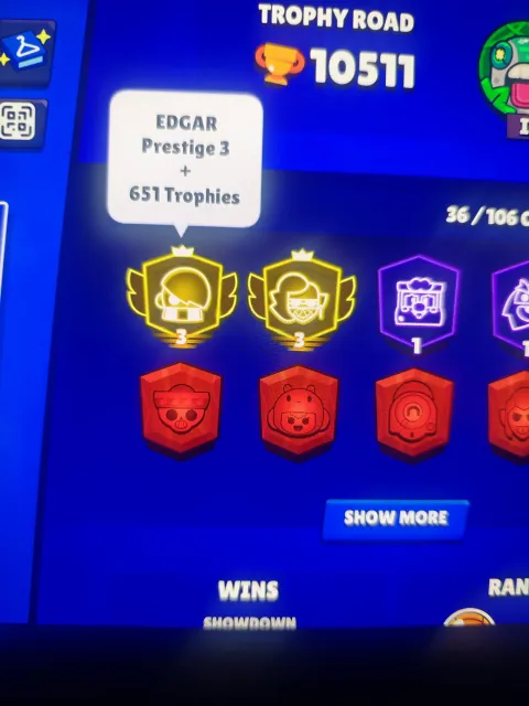 ALMOST PRIME 4, 2 prime 3 AND 3700 EDGAR, 10000 trophies, 36 brawlers, 8 primes