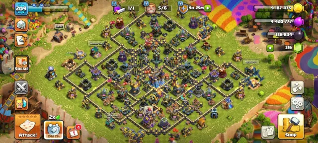 TH18 ALMOST MAX🏆11X EQUIPMENT🏆PAINTED SCENERY🏆16X HERO SKIN🏆HEROES 82-98-55-61-28-11, 18 TH Родной Деревни