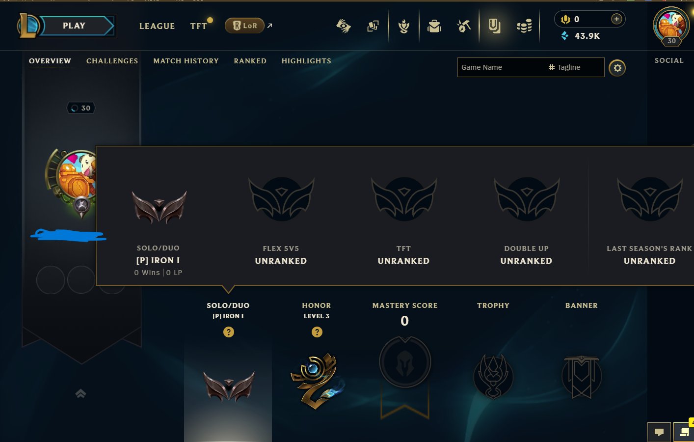 ⭐ SEASON 16 🌎 EUW ⭐ IRON 1 🍀 +40K BE ⭐ RANKED READY Unverified, Sale, level 30, champions 20, Iron