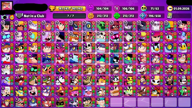 🏆140000🏆⚔️106x11 POWER⚔️⭐71 BUFFY⭐👑MASTER IN RB👑👑OLD PRESTIGE👑🔥METEORIC GLORY III🔥💵6 BP+💵, 141741 trophies, 106 brawlers, 137 primes