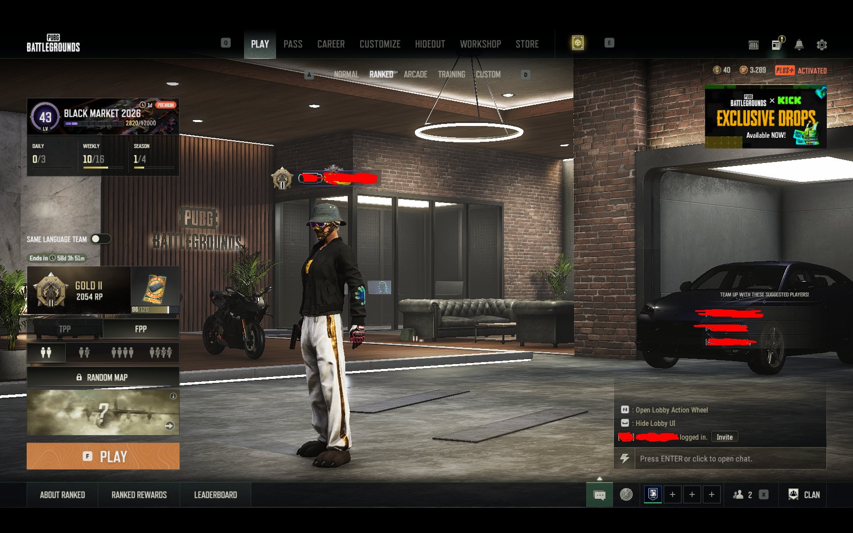 🔥[PROGRESSIVE 9] 8-7-6-6-5-2-1-1 🔥 3 motorcycles, 2 cars 🔥 Rare lobbies, Yes BATTLEGROUNDS Plus