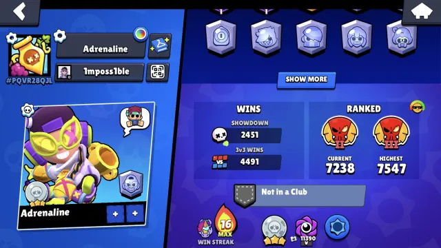🔴48 BUFFIE, 4 BP+, CALAVERA ROSA, EXCLUSIVE🔴RE-BINDING, trophies 41594, brawlers 104, primes 2