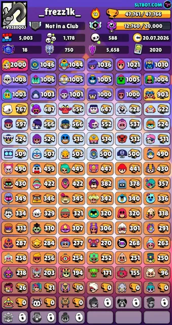 2020 YEAR🏆47000+🏆🏅150+ SKINS🏅, trophies 47761, brawlers 99, primes 18