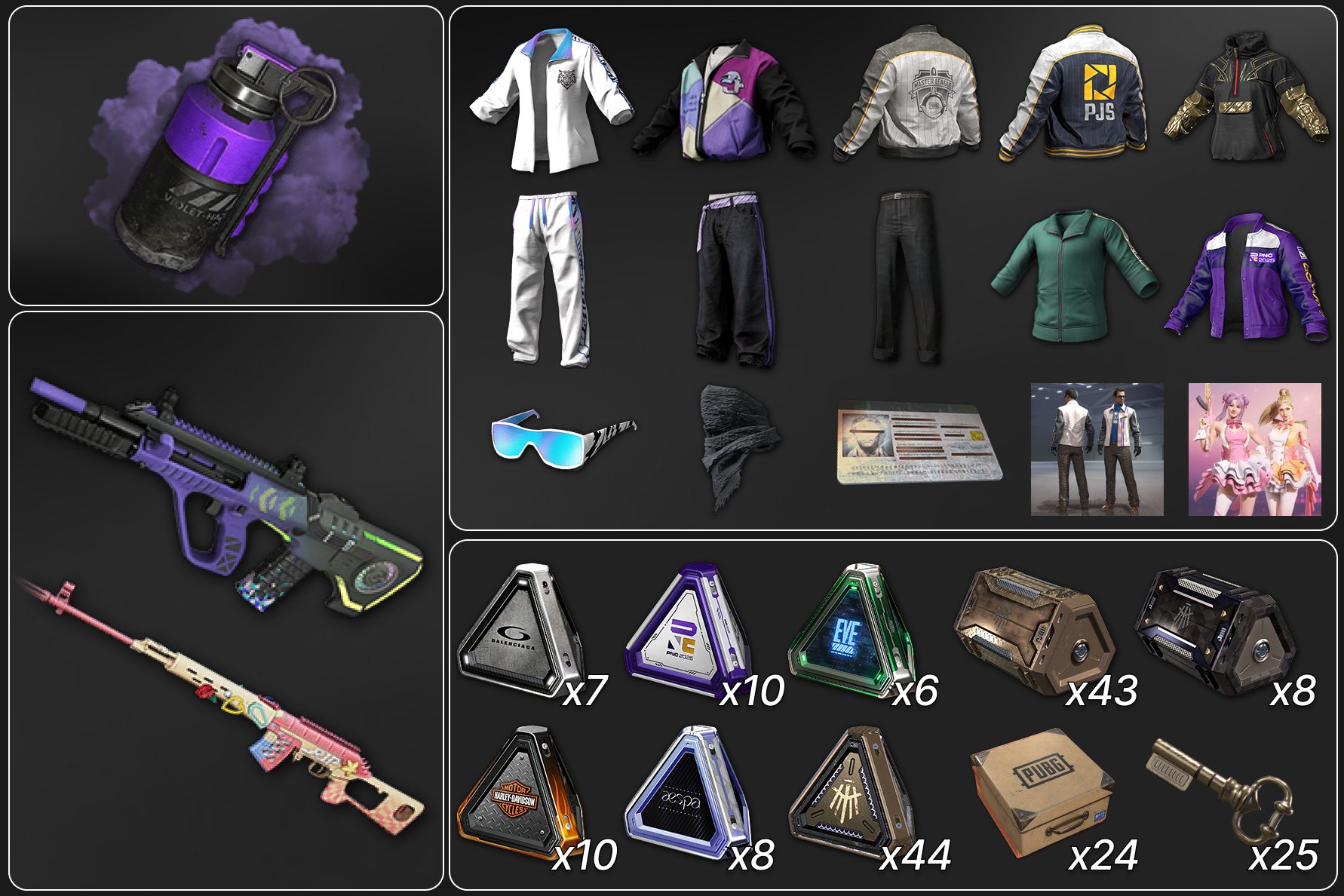 💖[PROGRESSIVE] NEON DREAM AUG + REST IN PINK DRAGUNOV💖🔥180 CHESTS🔥🎀PURPLE SMOKE🎀, No BATTLEGROUNDS Plus