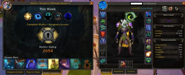 ⭐⚔️ МАГ 318 PVE ✅ 2654RIO ⭐ Draenor⚔️ Лучшее снаряжение ☑️4сет 🚨 подписка до 15.09🚨, 90 уровень, Нежить, Маг
