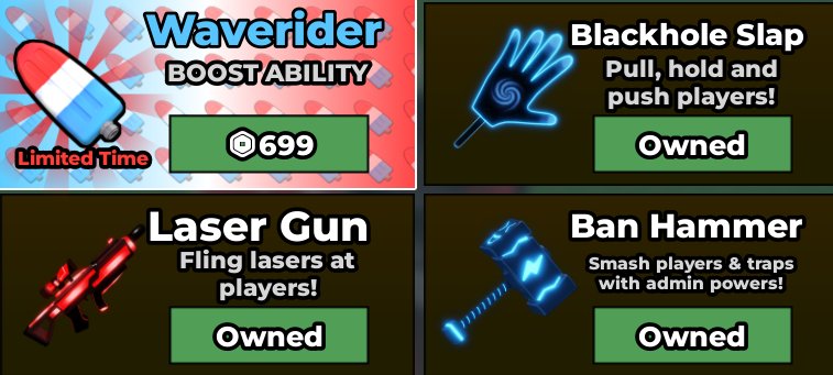 2024 | 40k total, Admin Panel + Laser Gun + Ban Hammer + x2 Money, 15 rebirth, Sale, Voice chat: No