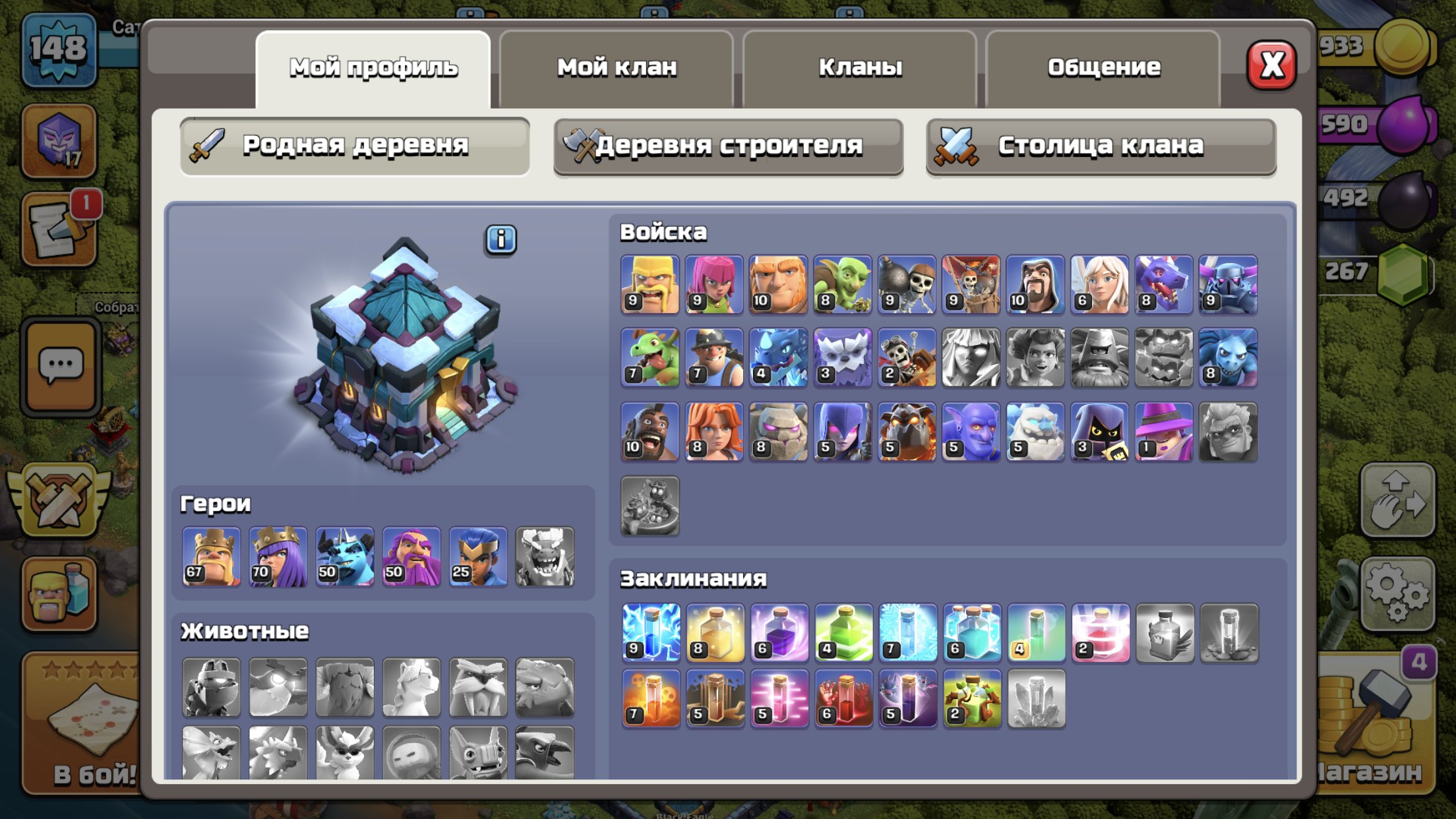 ФУЛЛ ТХ 13 67/70/50/50/25 Мега крутые снаряги все по фулл, 13 TH Main Village, 10 TH Builder