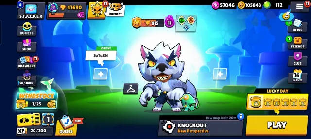Account in Brawl Stars, 41690 trophies, 104 brawlers, 4 primes