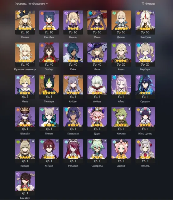 🔥🔥🔥AUTO DELIVERY Navi c1 + sig, Keqing c1, Mona, Tighnari, Jin, Falcon's Blade, Any platform, Email linked, Lumine, Levelled, AR 53