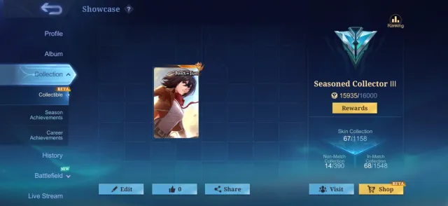 🛡️GUARANTEE🛡️🔥EMPTY AOT MIKASA FANNY🔥2 EPICS🔥LINEUP SUMMER, MSC, SPECIAL AND OTHERS🔥, Sale, Rank: Legend, Level: 45, Win rate: 61%, Heroes: 48, Skins: 67