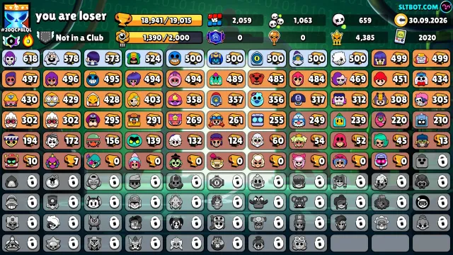 🔹 2 OLD BP | 2020 🔹 🌌 NINJA ASH 🌌 GOLDHAND BELLE ❄️ HEROINE BIBI 💎 7, 18941 trophies, 65 brawlers