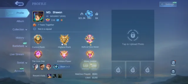 🔥Account with good epic skins🔥Cheap🔥75 stars🔥, Sale, Rank: Mythical, Level: 146, Win rate: 53%, Heroes: 133, Skins: 288