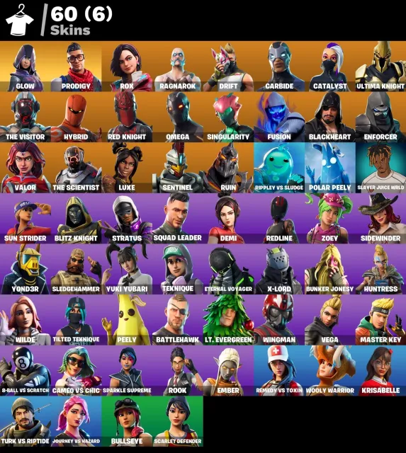 [PC/XBOX/PSN] | 60 скинов | Glow, Red Knight, Omega, Drift, Ragnarok, Ultima Knight | 250 V-Bucks, Продажа, скины 60