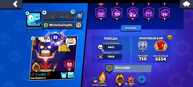 🔥 TOP ACCOUNT (CAN BE LINKED TO YOUR EMAIL!) FOR COLLECTORS | 310+ COOL SKINS🔥, 71910 trophies, 106 brawlers, 32 primes