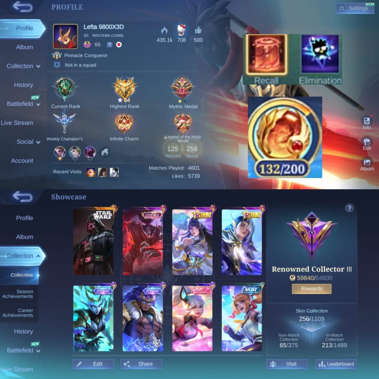 🌟 Mythic account with 250 skins! 🌟